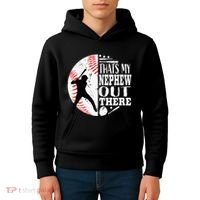 Proud ThatS My Nephew Out There Baseball Aunt Uncle Graphic Kids Hoodie thumb 4