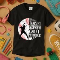 Proud ThatS My Nephew Out There Baseball Aunt Uncle Graphic Kids T-Shirt thumb 3