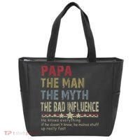 Papa The Man The Myth The Bad Influence He Knows Everything Tote Bag thumb 0