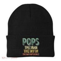 Pops The Man The Myth The Bad Influence Father's Day Beanie thumb 0