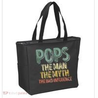 Pops The Man The Myth The Bad Influence Father's Day Tote Bag thumb 2