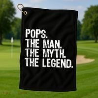 Pops The Man The Myth The Legend Gift Christmas Golf Towel thumb 1
