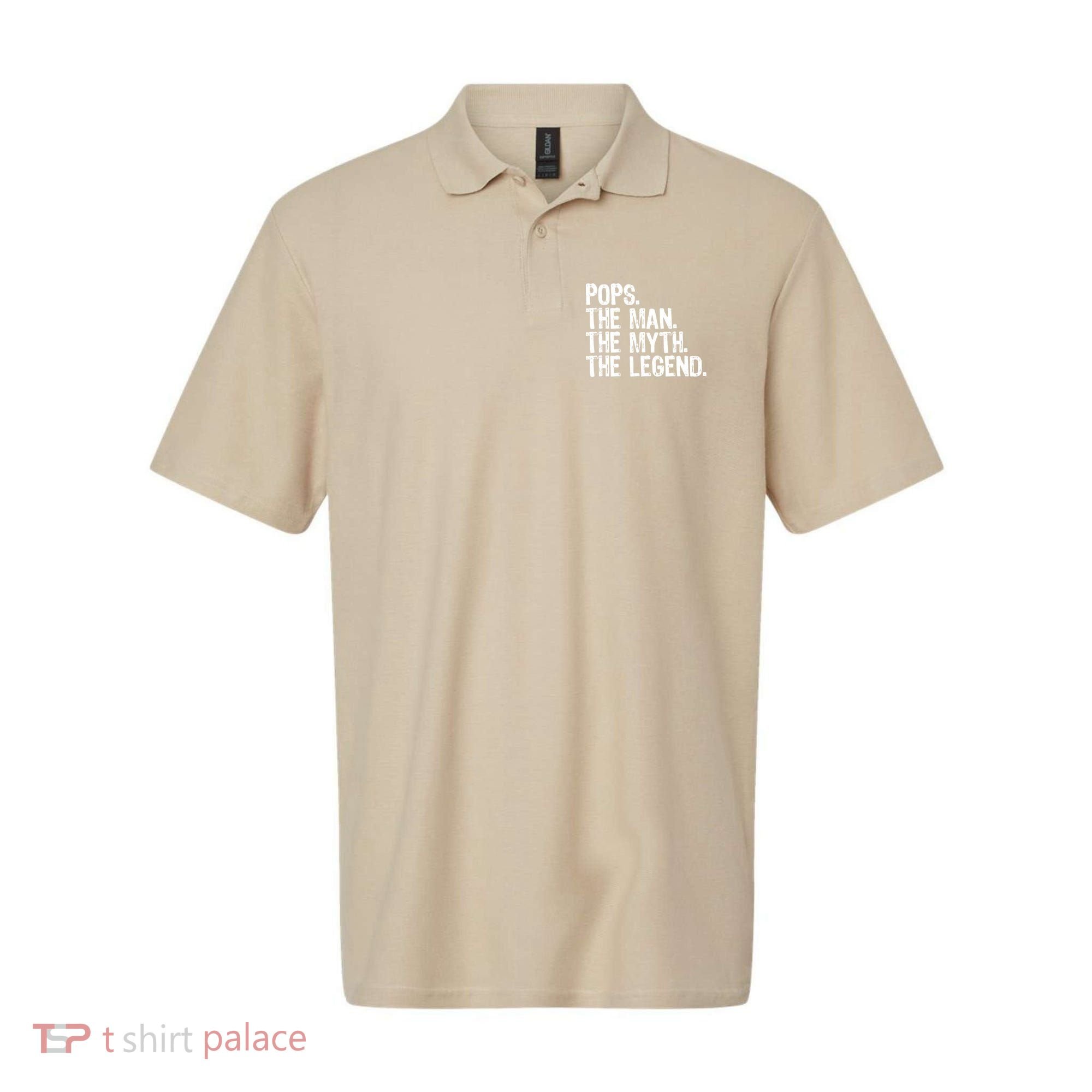 Pops The Man The Myth The Legend Gift Christmas Polo