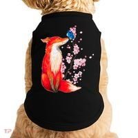 Pleased To Meet You, Japanese Fox With Cherry Blossoms Doggie Tank thumb 0