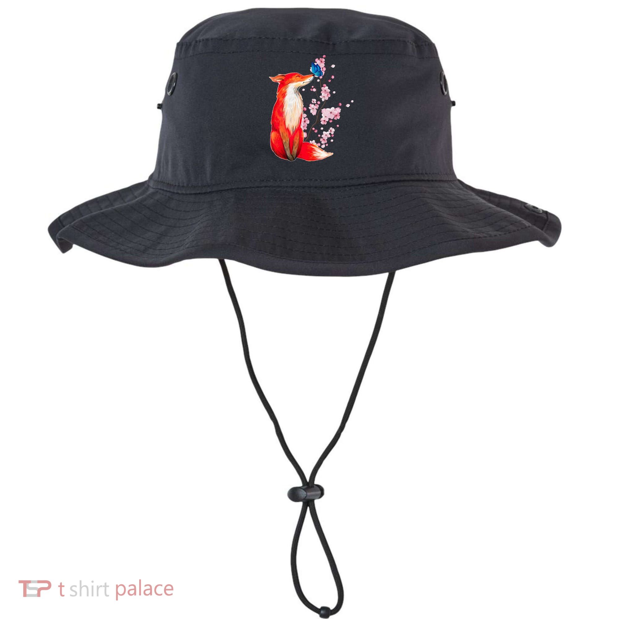 Pleased To Meet You, Japanese Fox With Cherry Blossoms Bucket Hat