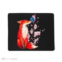 Pleased To Meet You, Japanese Fox With Cherry Blossoms Mousepad thumb 0