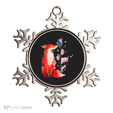 Pleased To Meet You, Japanese Fox With Cherry Blossoms Ornament
