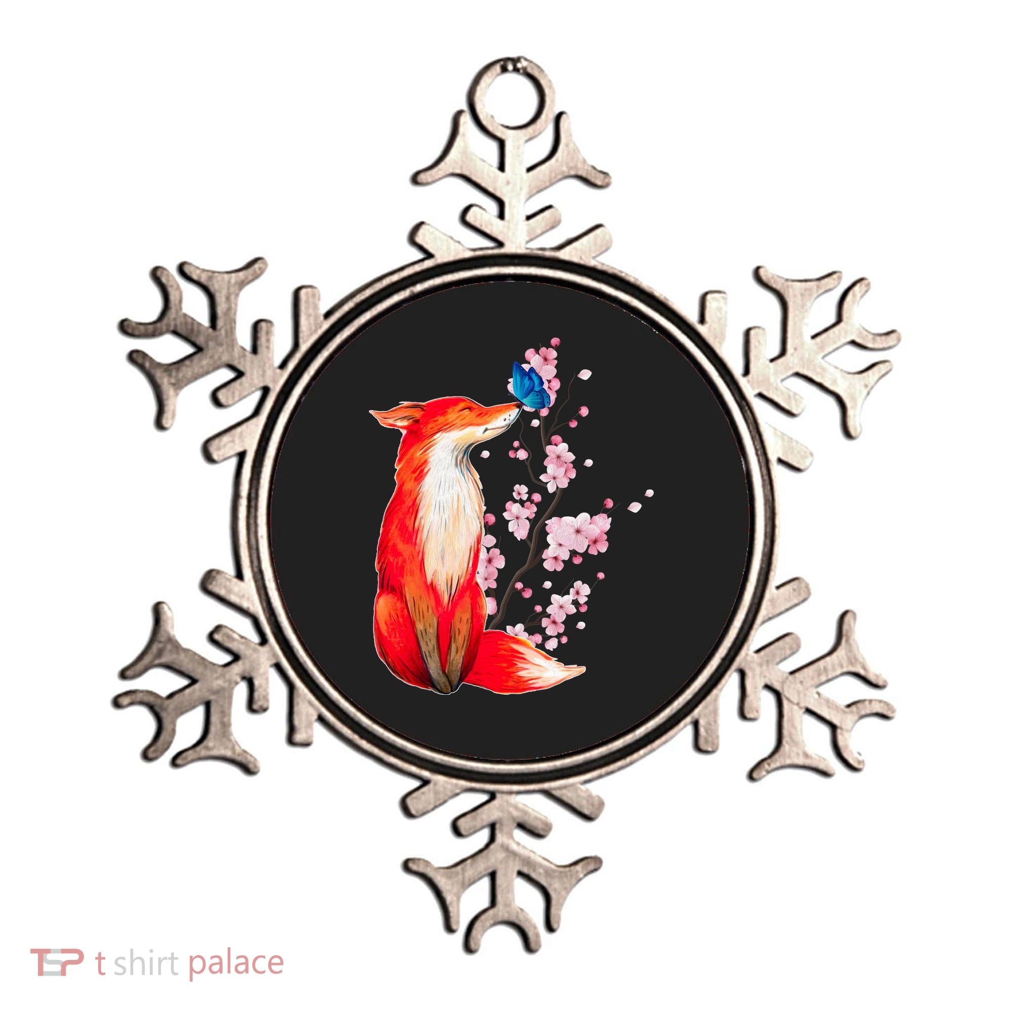 Pleased To Meet You, Japanese Fox With Cherry Blossoms Ornament