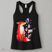 Pleased To Meet You, Japanese Fox With Cherry Blossoms Women's Tank Top thumb 3