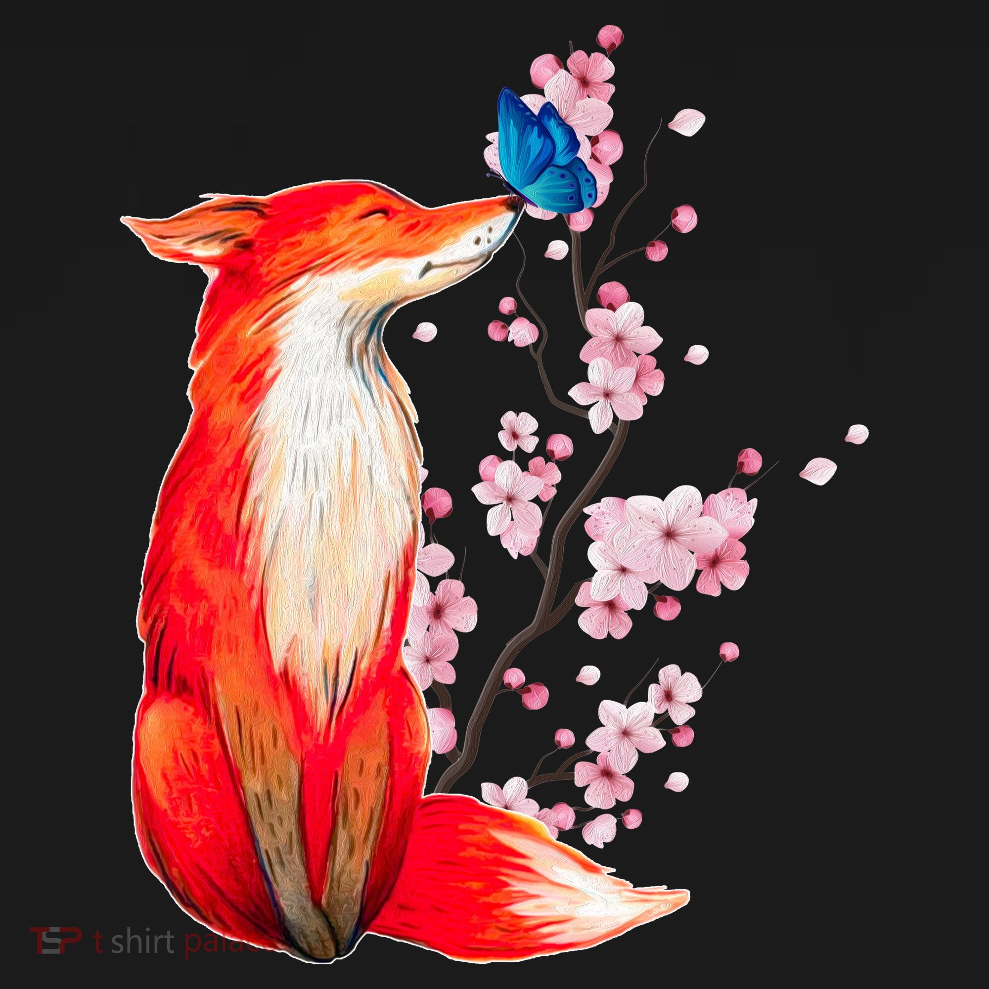 Pleased To Meet You, Japanese Fox With Cherry Blossoms Women's Tank Top