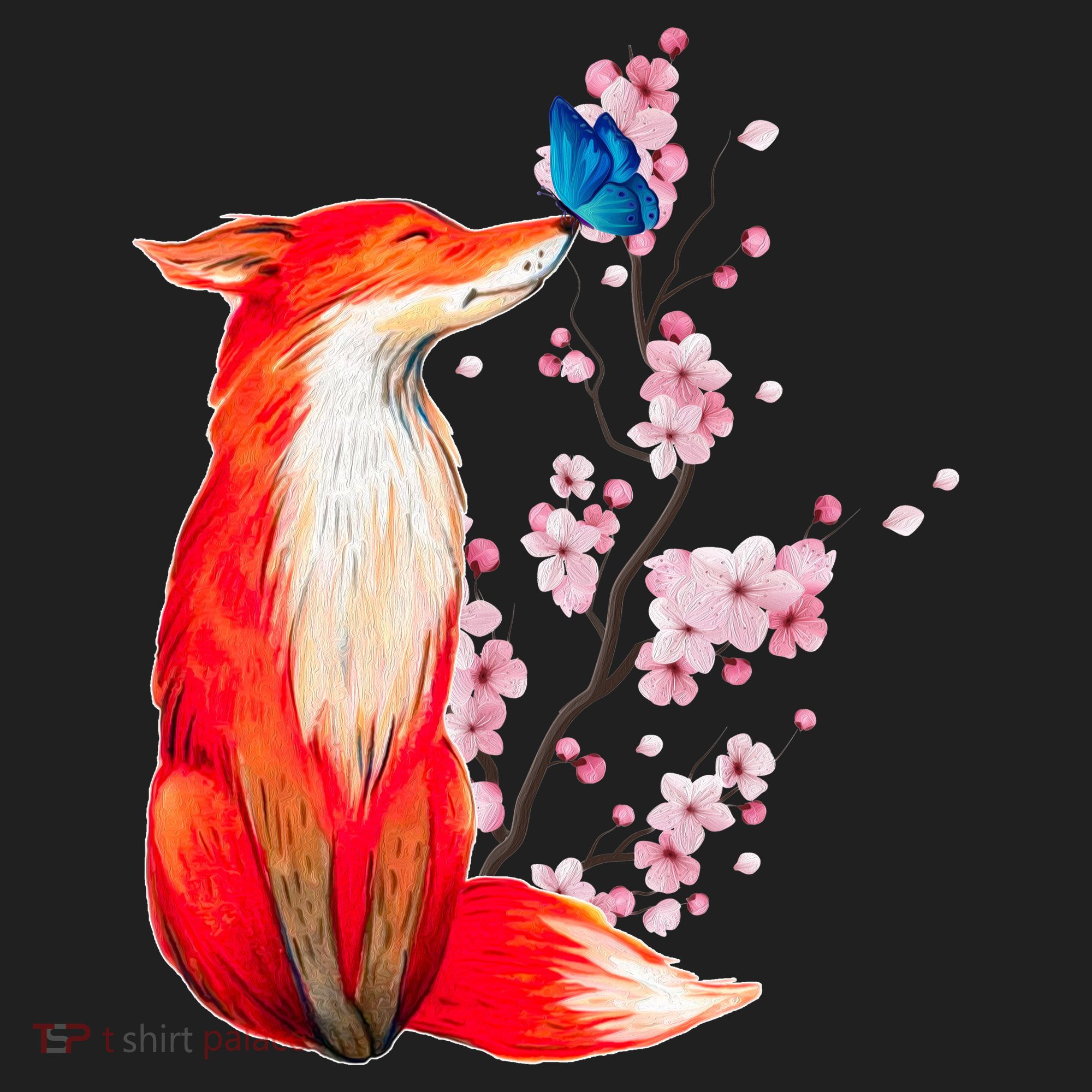 Pleased To Meet You, Japanese Fox With Cherry Blossoms Golf Towel