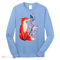 Pleased To Meet You, Japanese Fox With Cherry Blossoms Long Sleeve Shirt thumb 0