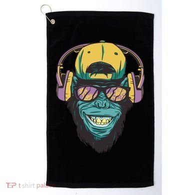 Palm Tree Music Monkey Golf Towel