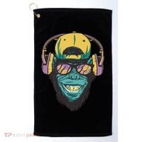 Palm Tree Music Monkey Golf Towel thumb 0