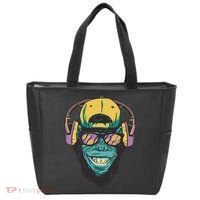 Palm Tree Music Monkey Tote Bag thumb 0