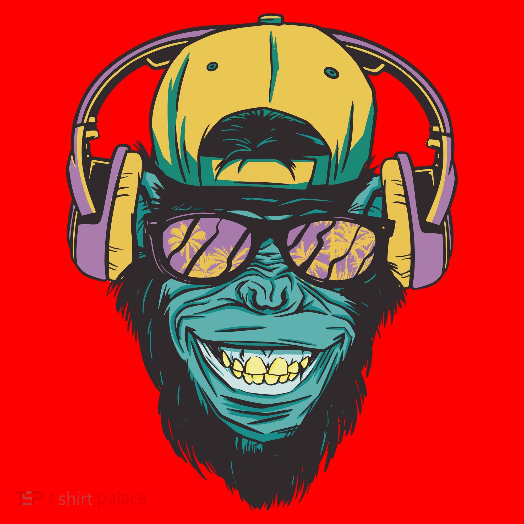 Palm Tree Music Monkey Santa Hat