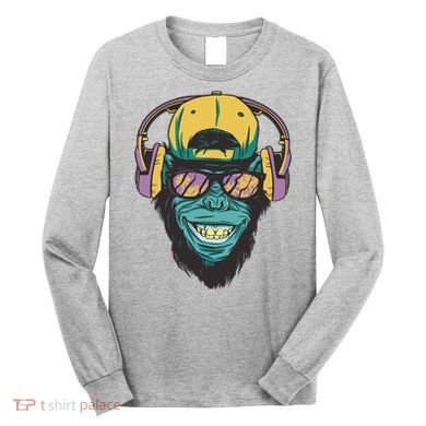 Palm Tree Music Monkey Long Sleeve Shirt