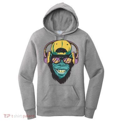 Palm Tree Music Monkey Women's Hoodie