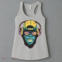 Palm Tree Music Monkey Women's Tank Top thumb 3