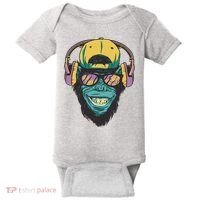 Palm Tree Music Monkey Baby Bodysuit thumb 0