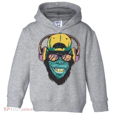 Palm Tree Music Monkey Toddler Hoodie