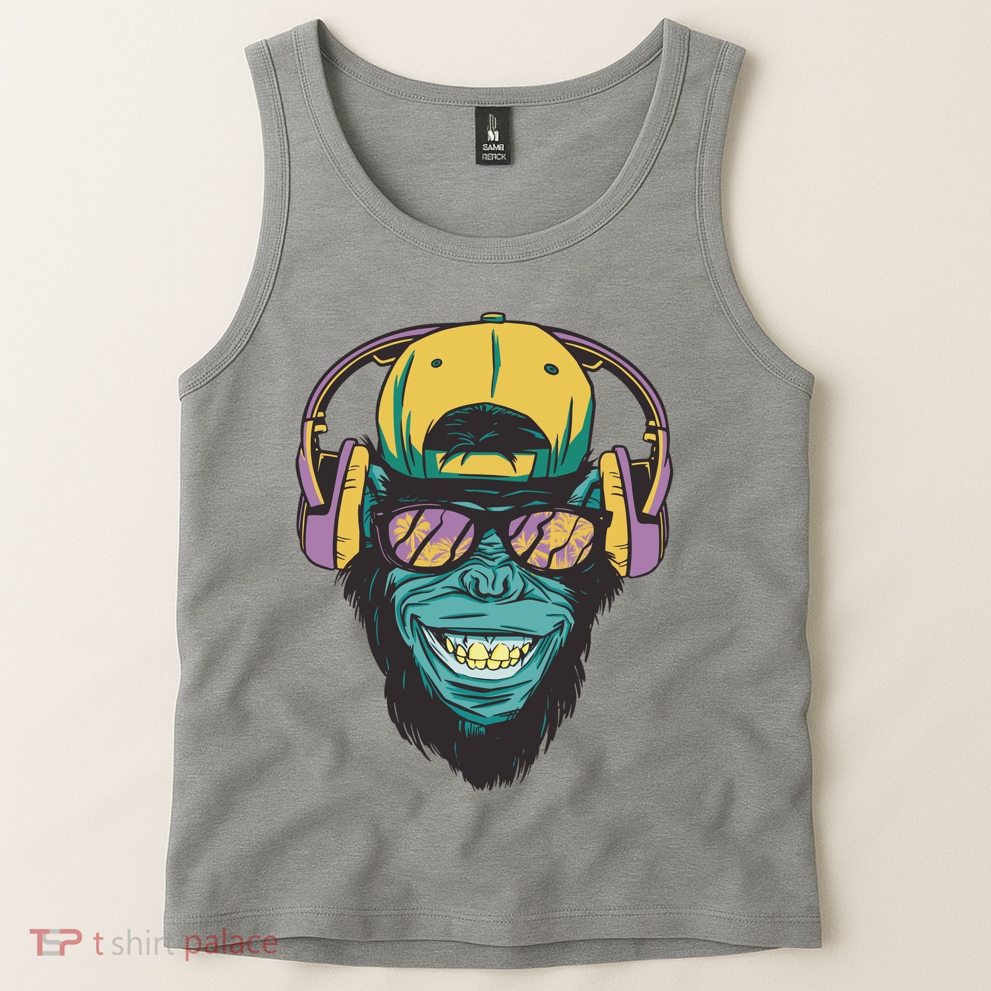 Palm Tree Music Monkey Tank Top