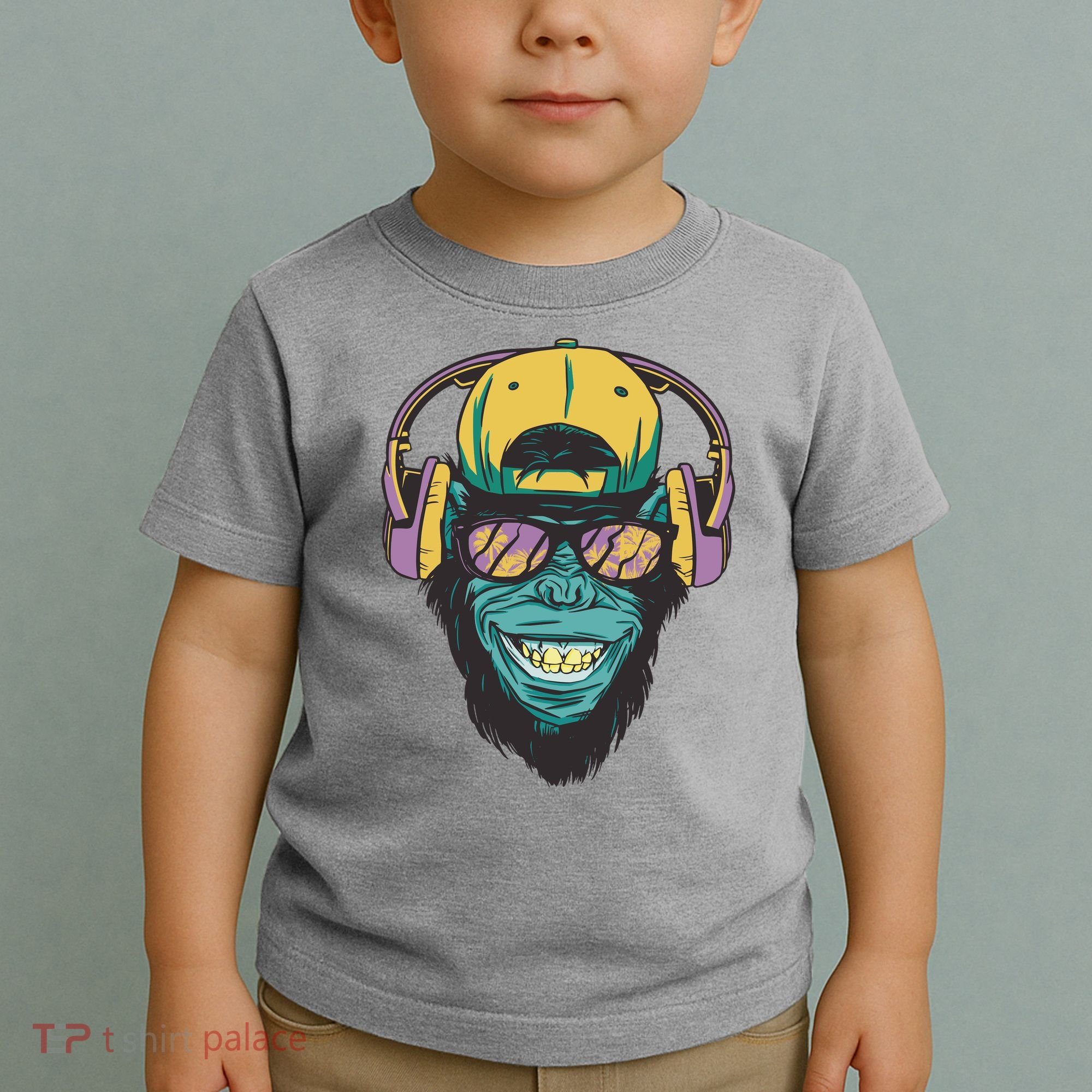 Palm Tree Music Monkey Toddler T-Shirt