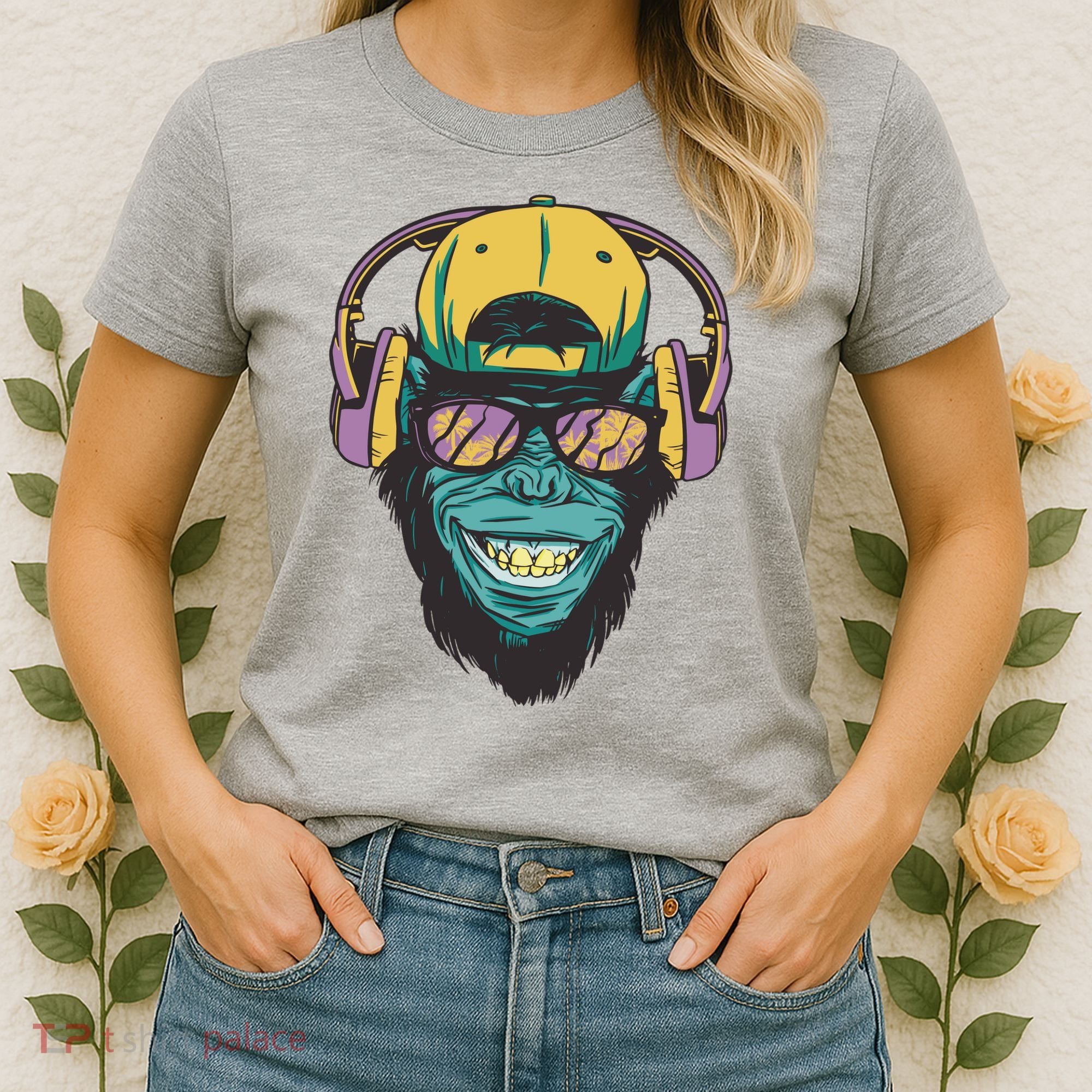 Palm Tree Music Monkey Women's T-Shirt