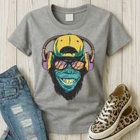 Palm Tree Music Monkey Women's T-Shirt thumb 3