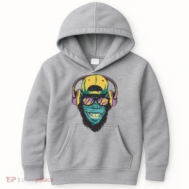 Palm Tree Music Monkey Kids Hoodie