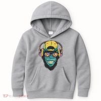 Palm Tree Music Monkey Kids Hoodie thumb 0