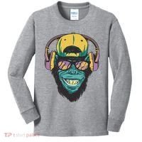 Palm Tree Music Monkey Kids Long Sleeve Shirt thumb 0