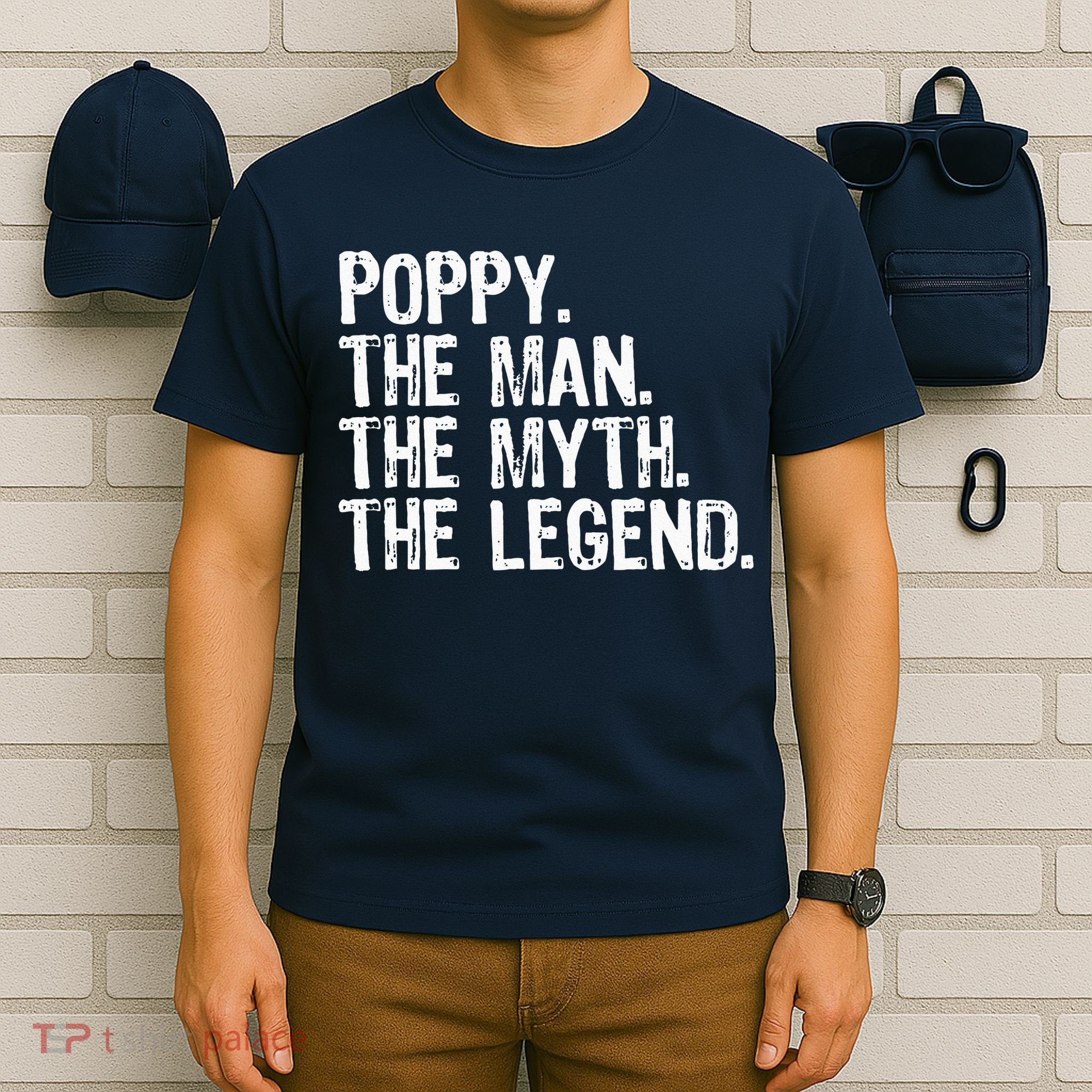 Poppy The Man The Myth The Legend Grandpa Gifts Christmas T-Shirt