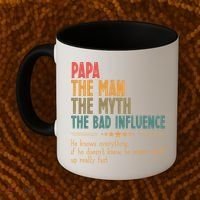 Papa The Man The Myth The Bad Influence Fathers Day Coffee Mug thumb 2