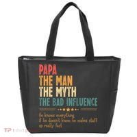 Papa The Man The Myth The Bad Influence Fathers Day Tote Bag thumb 0