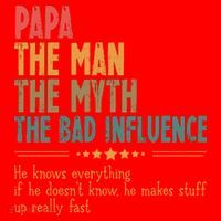 Papa The Man The Myth The Bad Influence Fathers Day Santa Hat thumb 1
