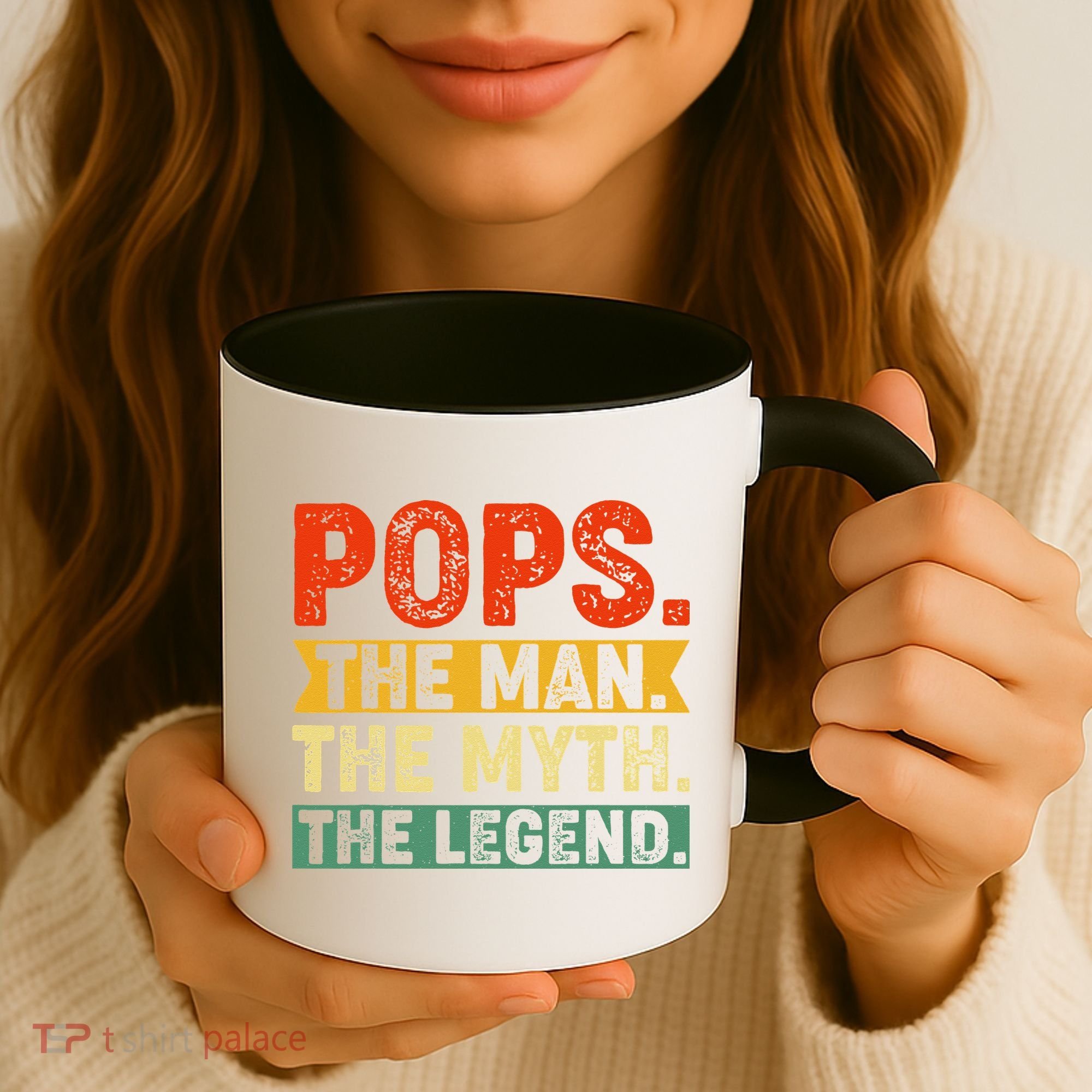 POPS THE MAN THE MYTH THE LEGEND Grandpa Gift For Dad Coffee Mug