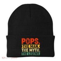 POPS THE MAN THE MYTH THE LEGEND Grandpa Gift For Dad Beanie thumb 0