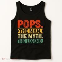 POPS THE MAN THE MYTH THE LEGEND Grandpa Gift For Dad Tank Top thumb 2