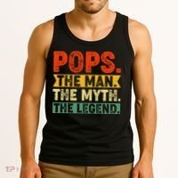 POPS THE MAN THE MYTH THE LEGEND Grandpa Gift For Dad Tank Top thumb 3