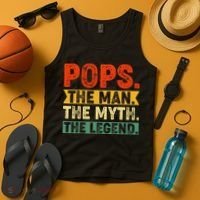 POPS THE MAN THE MYTH THE LEGEND Grandpa Gift For Dad Tank Top thumb 4