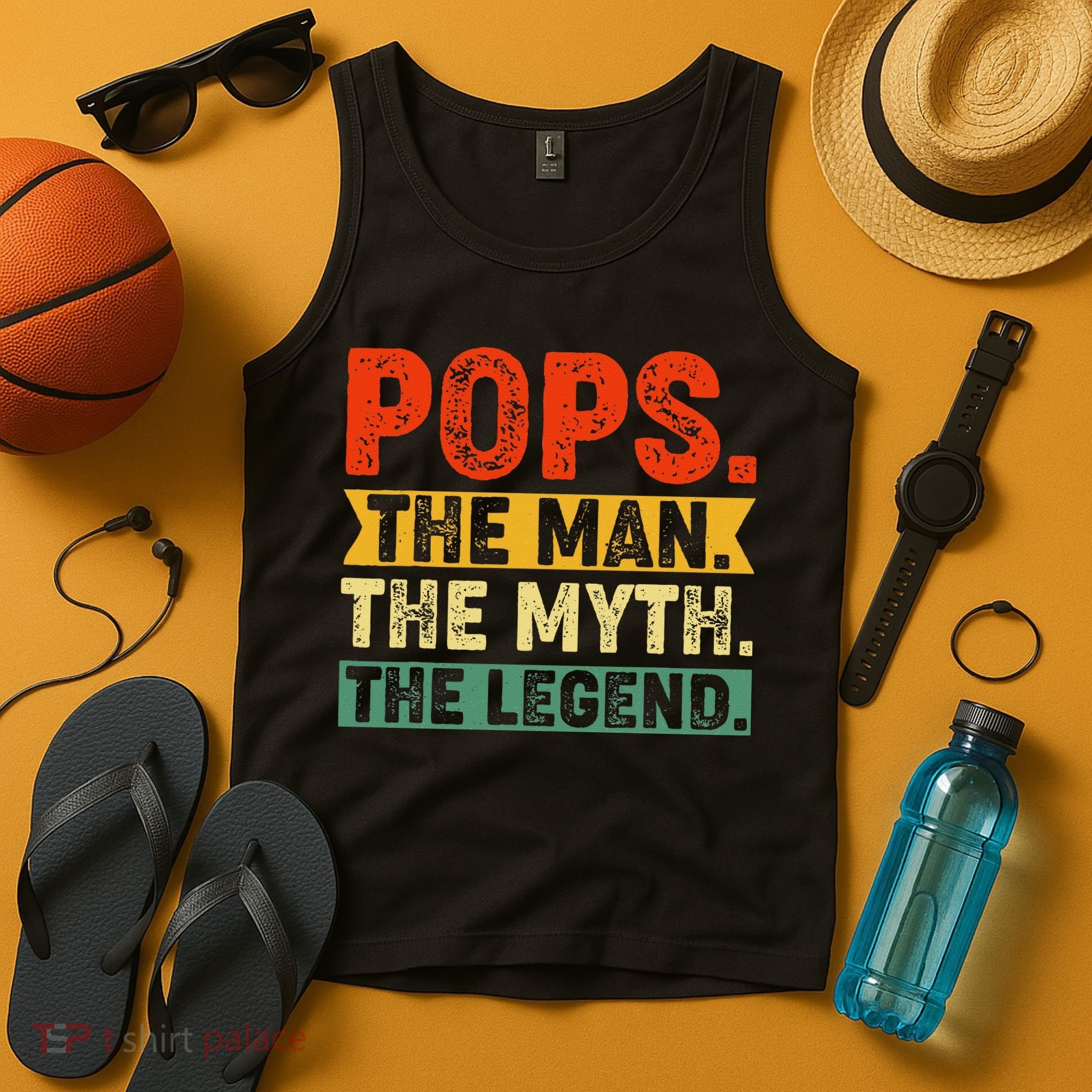POPS THE MAN THE MYTH THE LEGEND Grandpa Gift For Dad Tank Top