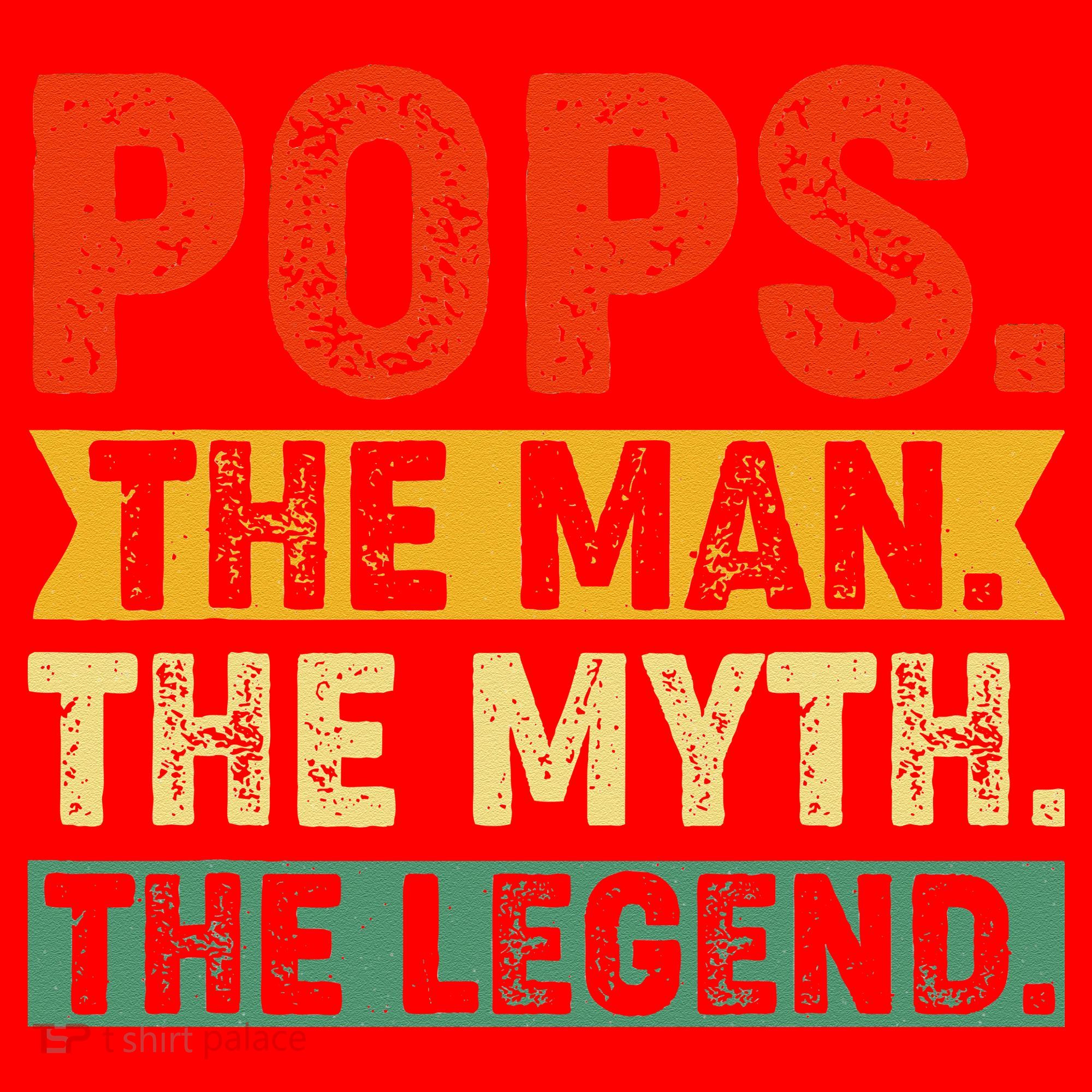 POPS THE MAN THE MYTH THE LEGEND Grandpa Gift For Dad Santa Hat