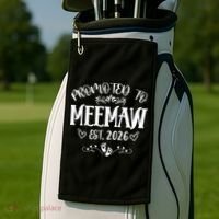 Promoted To Mee Maw New Baby EST 2026 Golf Towel thumb 2