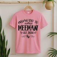 Promoted To Mee Maw New Baby EST 2026 T-Shirt thumb 2