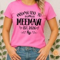 Promoted To Mee Maw New Baby EST 2026 Women's T-Shirt thumb 2