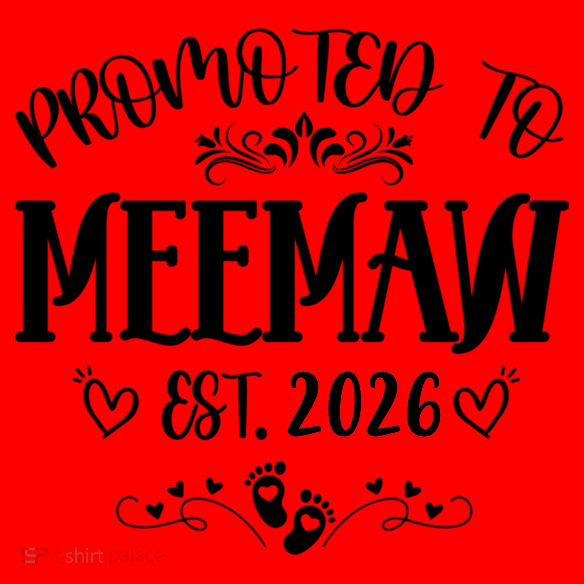Promoted To Mee Maw New Baby EST 2026 Santa Hat