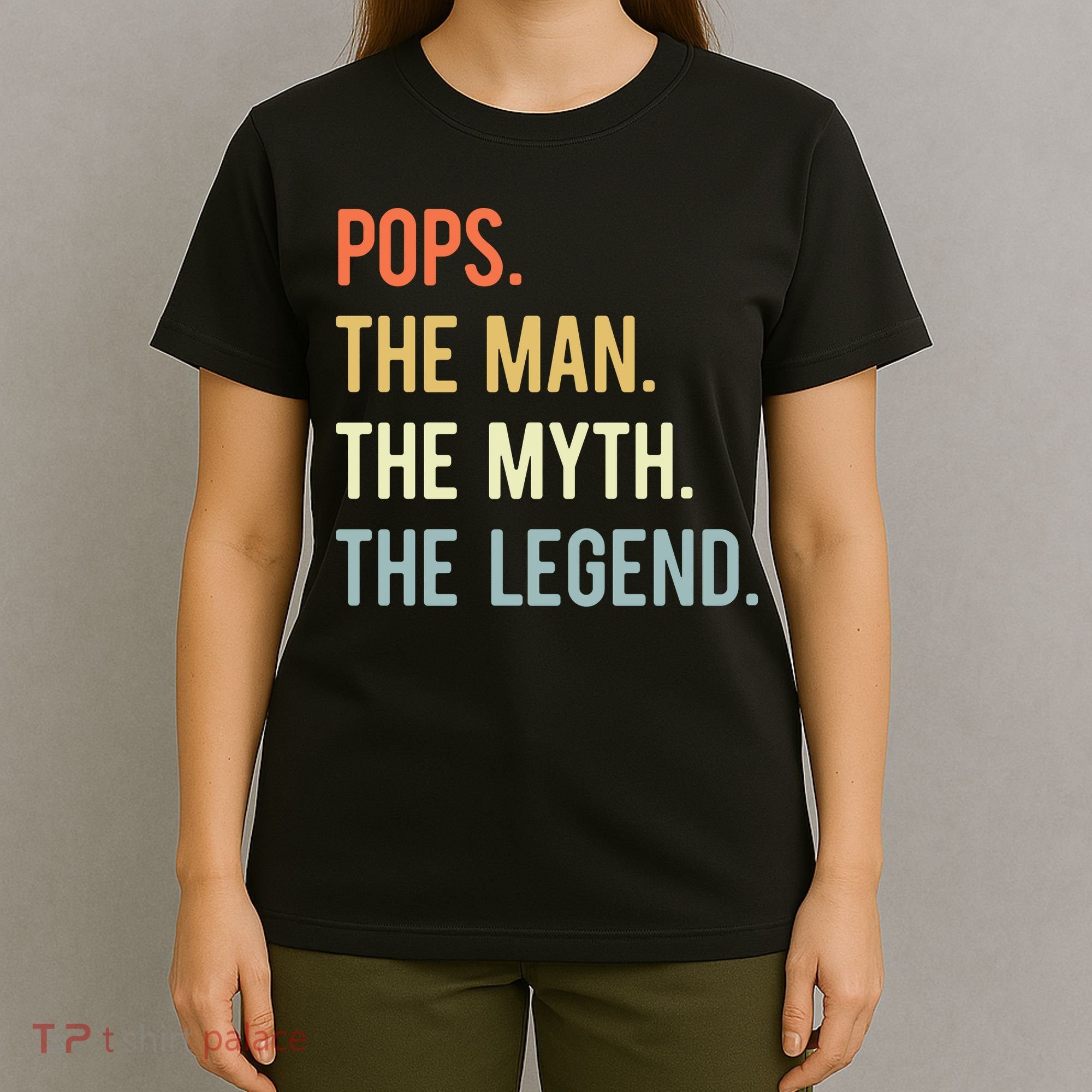 Pops The Man The Myth The Legend Retro Vintage T-Shirt