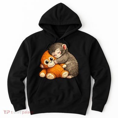 Punch The Monkey Cuddling Stuffed Animal Hoodie