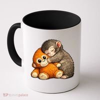 Punch The Monkey Cuddling Stuffed Animal Coffee Mug thumb 0